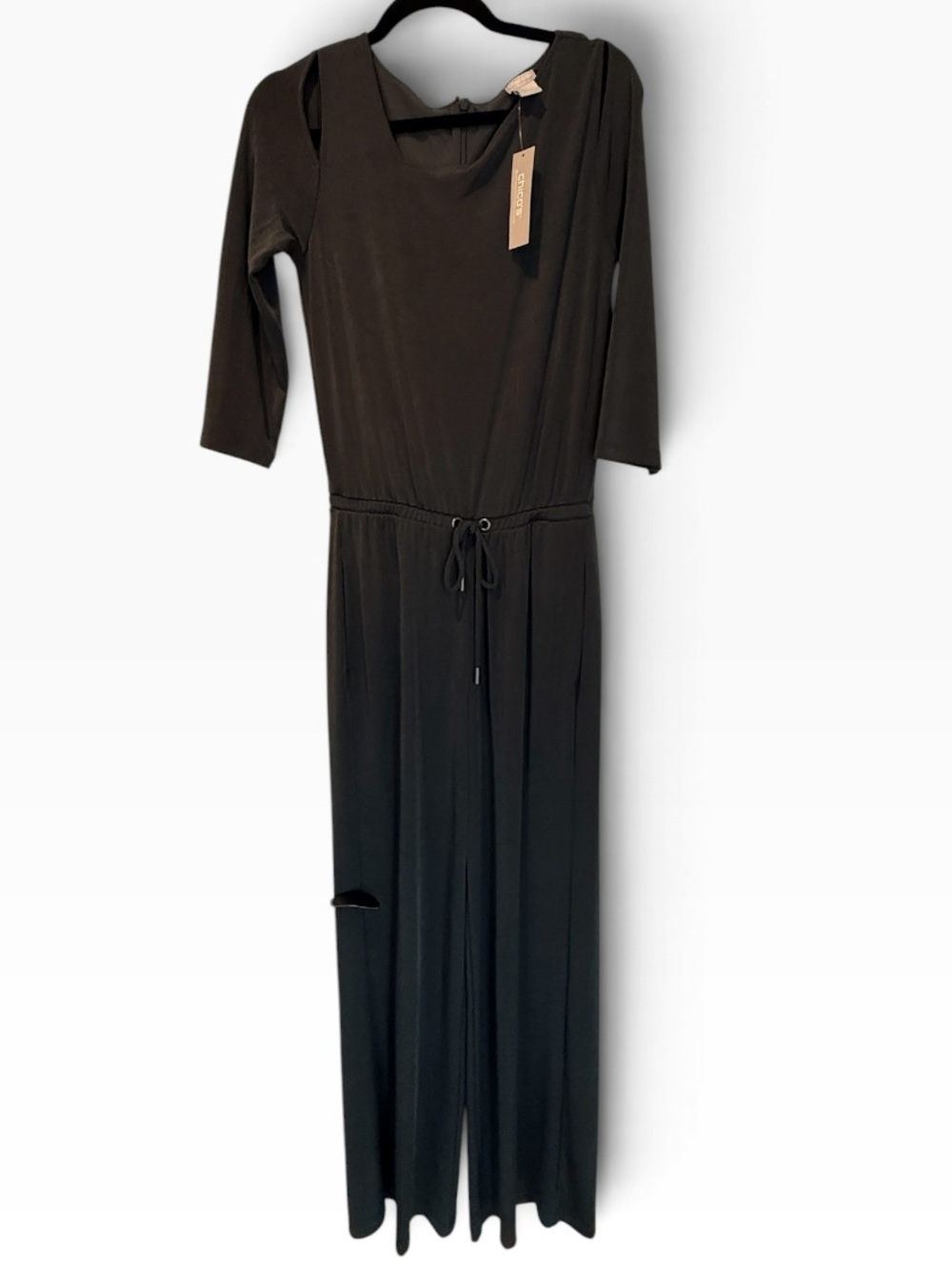 NWT! Chico’s Grey Travelers Cut Out Shoulder Jumpsuit